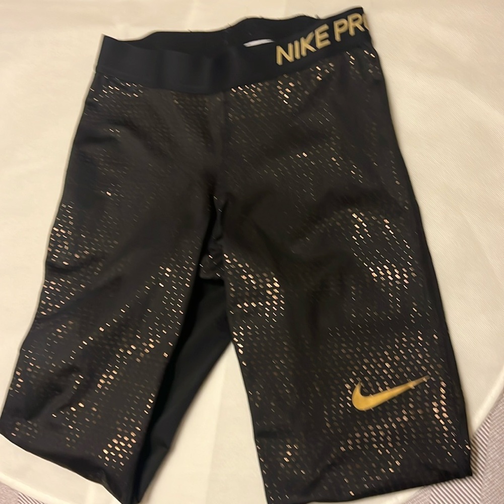 Nike black leggings with gold dots